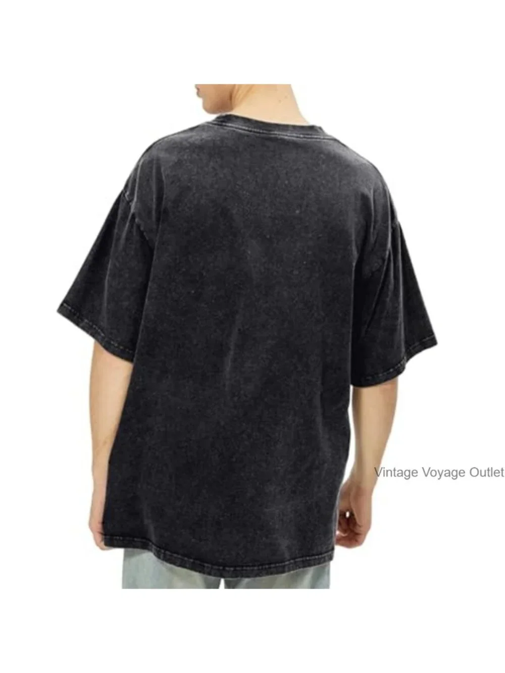 Oversized Graphic T-Shirt Men's Vintage Acid Wash Y2K Streetwear Cotton Tee